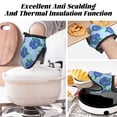 thumbnail image 3 of Blueberry Print blue Oven Mitts Heat Resistant - Soft Lining Silicone Mini Oven Mitts with HangingLoop, Kitchen Oven Gloves Heat Resistant 500℉ for Cooking Baking Microwave, 3 of 7