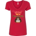thumbnail image 3 of Inktastic Bernedoodle Dog Lover Women's V-Neck T-Shirt, 3 of 5