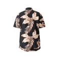 thumbnail image 3 of VISgogo, conjunto de ropa para mujer, patrón de hojas/flores, cuello de solapa, camisa de manga corta con botones, pantalones cortos de cintura elástica a juego VISgogo moda, 3 of 9