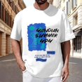 thumbnail image 2 of T-Shirt Homme Lettre Européenne Ample Commerce Extérieur Sports Col Rond Manches Courtes Chemises d'Été Homme Blanc TG, 2 of 4