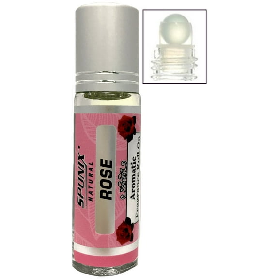 Rose Fragrance Oil Body Roll on 10 ml (0.33 oz) Aromatic Scented Perfume Oil Premium Grade by Sponix Made in USA / Fast Shipping