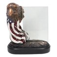thumbnail image 2 of Patriotic Bald Eagle Bust And American Flag Statue With Glass 4X6 Picture Frame, 2 of 5