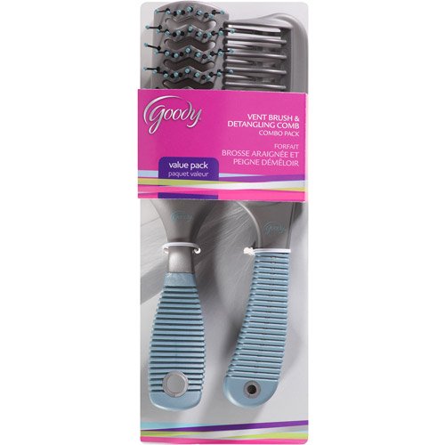 Goody Vent Brush and Detangling Comb Combo Pack 2 count