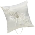 thumbnail image 2 of LLC Ivory Pearl Embroidered Wedding Ring Bearer Pillow - 6.6" x 6.6", 2 of 4