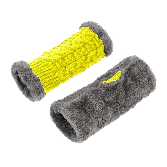 GDREDA Thermal Gloves for Women Cold Weather Windproof Winter Mittens with Touchscreen Technology Yellow,One Size