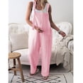 thumbnail image 3 of Women's Casual Loose Linen Cotton Jumpsuit Playsuit Trousers Overalls Clothes, 3 of 5