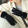 thumbnail image 1 of Guantes cálidos de imitación de cachemira para otoño e invierno, guantes para dedos con pantalla táctil, guantes para montar al aire libre para damas, 1 of 5