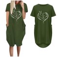 thumbnail image 1 of SMihono Robe d'Été Grande Taille pour Femmes 2023 Mode d'Été Imprimé Floral Décontractée à Manches Courtes avec Poche Col Rond Robe Ample, 1 of 5
