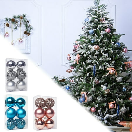 

6Pcs 6cm/8cm Christmas Tree Pendant Hollow-carved Design Electroplating Eco-friendly Decorate Christmas Tree Hanging Bal