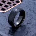 thumbnail image 2 of Men's and Women's Black Hammered Tungsten Steel Ring, 2 of 4