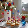 thumbnail image 5 of geerera 18pcs Red White & Blue Star Stick Decorations,4th of July Glitter Puffy Star Picks Foam Sparkly Sticks for Americana Independence Day Party Crafts Supplies Decorations, 5 of 7
