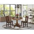 thumbnail image 2 of Pemberly Row Antique 3-piece Dining Set w/ Linen Fabric Seat in Mahogany, 2 of 6