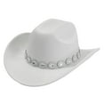 thumbnail image 1 of Western Cowboy Hat For Men And Women Style With Metal Drops Gemstone Net Design Chain Perfect For Parties And Fashion Events Cowboy White One Size, 1 of 3