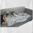 thumbnail image 6 of Tree Soft Flannel Fleece Throw Blanket, Illustration of an Autumn Tree with Dried Branches Dramatic Nature Print, Cozy Plush for Indoor and Outdoor Use, 50" x 70", Black White, by Ambesonne, 6 of 6