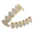 thumbnail image 3 of 18K chapado en oro CZ Hip Bottom Grills Boca Dientes Grills Caps Custom Yuyangstore Tapas de parrillas para dientes bucales, 3 of 8