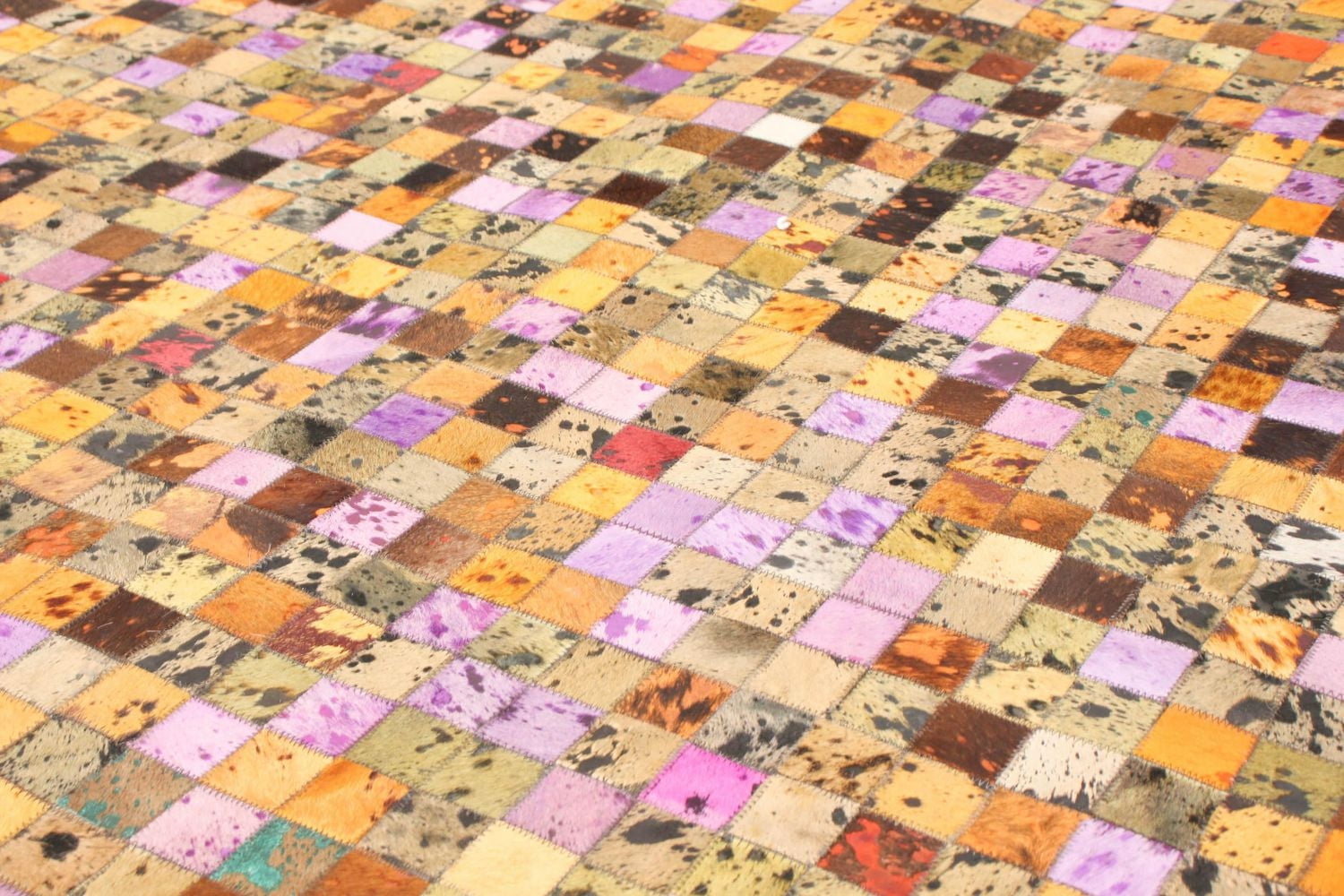 ECARPETGALLERY 5'2" x 8'3" Contemporary Cowhide Patchwork Handmade Area Rug for Living Room, Dining Room and Bedroom in Brown