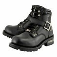 thumbnail image 6 of Milwaukee Leather Men's Wide-Width Classic Black Leather Lace-Up 6-inch Engineer Boots with Side Buckle MBM9010W 14W, 6 of 10