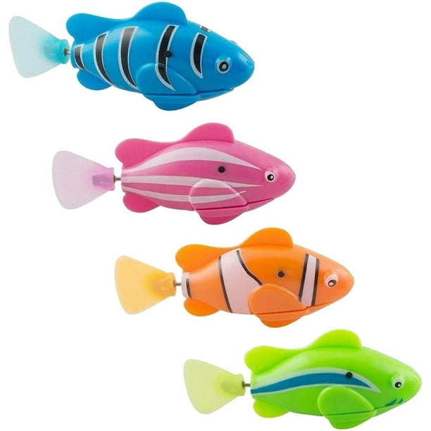 Diannasun 1 Pack Swimming Robot Fish Electric Turbot Clownfish Water-Activated Bathtub Toys For Toddlers,boys And Girls, Blue Blue