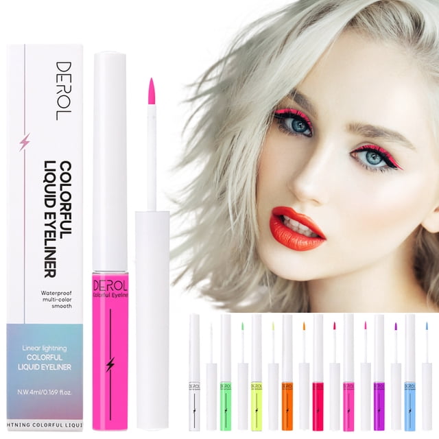 Delineador Líquido Fluorescente | Secado Rápido, Soluble En Agua | Color Luminoso | 4 Ml | 8 Colores | Reactivo a Los Rayos Uv | Resistente Al Sudor | Desmaquillante | Advertencia Sobre Alergias
