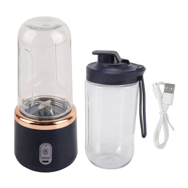 Licuadora portatil de 300 ml sin cable para batidos jugo seis cuchillas carga por USB con botella y tapa Walmart en linea