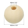 thumbnail image 2 of Uxcell 20mm Natural Wood Beads, 100 Pack Unfinished Wooden Beads Round Loose Beads Spacer Beads, 2 of 6