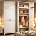 thumbnail image 2 of UNICOLY 86“ H Metal Armoire Wardrobe Closet, Large Wardrobe Cabinets with Hanging Rod, White Adult, 2 of 8