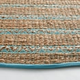 thumbnail image 3 of SAFAVIEH Natural Fiber Jack Striped Area Rug, Teal/Natural, 7' x 7' Round, 3 of 8