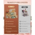 thumbnail image 4 of Clear Makeup Organizer with Gold Frame – Countertop Vanity Organizer for Skincare, Lipsticks, Perfume & Brushes – Bathroom Cosmetic Storage Display Box, 4 of 6