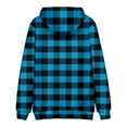 thumbnail image 4 of Men's Loose Fit Plaid Print Hoodie, Casual Long Sleeve Pullover Sweatshirt, Cozy Fleece Streetwear for Fall Winter, Christmas Holiday, Lounge and Casual Wear,Blue,4XL, 4 of 5