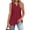 Deep Red, variant on Women's Notch Neck Sleeveless Shirt with Pleated Front, Casual Flowy Tank Top, Summer Solid Color Tunic Blouse, Elegant Relaxed Fit Pullover
