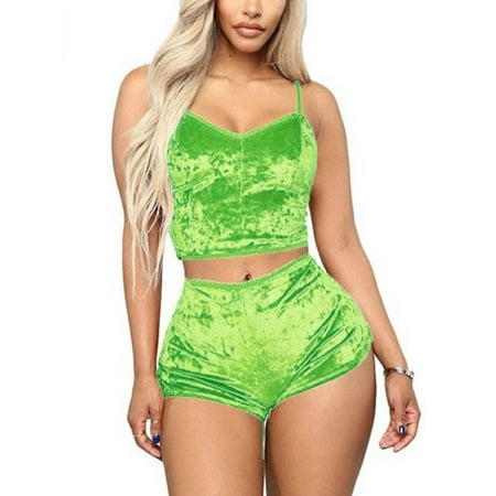 

Women Sexy Strappy Babydoll Lingerie Satin Pajama Set Camisole with Shorts 2 Piece Sleepwear