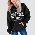 thumbnail image 2 of YDFCWXW Fall Preppy Graphic Hoodie for Girls Casual Long Sleeve Pullover Top with Pocket (Black, 11-12 Years), 2 of 5