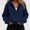 Navy, variant on Women Winter Outerwear Jacket With Pockets Womens Cotton Hood Coat Wine Size M