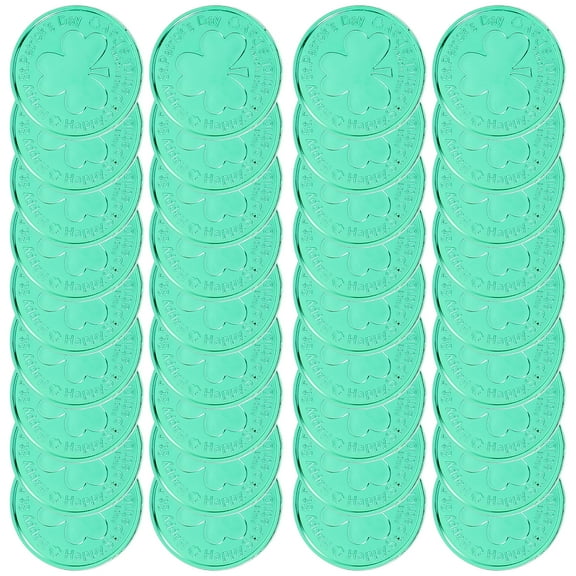 Hytrove Patricks Day Table Decoration Round Plastic Coin 100Pcs 1.4X1.4X0.08In