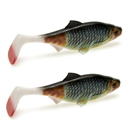 2Pack Fishing Swimbait Soft Plastic Lures Paddle Tail Swim Baits with 3D Eyes Sinking Paddle Tail Lure Bait Style B