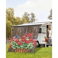 thumbnail image 4 of 4th of July RV Awning Sun Shade Screen 9'X7' Red Poppy Mesh Sunscreen American Flag Wood Grain Awning Shade Screen with Zipper UV Blocker Completed Kits Outdoor Canopy for RV Motorhome Camper Travel, 4 of 7
