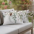 thumbnail image 4 of Christmas Botanical Outdoor Pillow Covers 20"x12" Set of 2,Waterproof Throw Pillow Covers for Patio Furniture,Eucalyptus Leaves Xmas Pinecone Cotton Decorative Cushion Pillowcases for Garden Sofa, 4 of 9