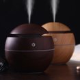 thumbnail image 2 of Humidificador de diseño seta con acabado en madera, ideal para aromaterapia y humidificación, alimentación USB, sin enchufe ni batería, color madera oscura., 2 of 6