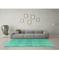 thumbnail image 3 of Ahgly Company Indoor Square Abstract Turquoise Blue Modern Area Rugs, 6' Square, 3 of 4