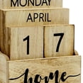 thumbnail image 6 of balikha Perpetual Calendar Wood Block Calendar Desk Desktop Home Rustic Decor Desktop Standing Calendar for Bar Nursery Dorm Birthday, 6 of 9