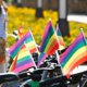 thumbnail image 4 of Bandera Arcoiris 6 uds bandera del arco iris colorido paz mano ondeando Banner LGBT Gay desfile empavesado, 4 of 8