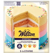 Wilton Easy Layers Non-Stick 5-Piece 6 Round Cake Pan Set Layer Cake Baking Pans