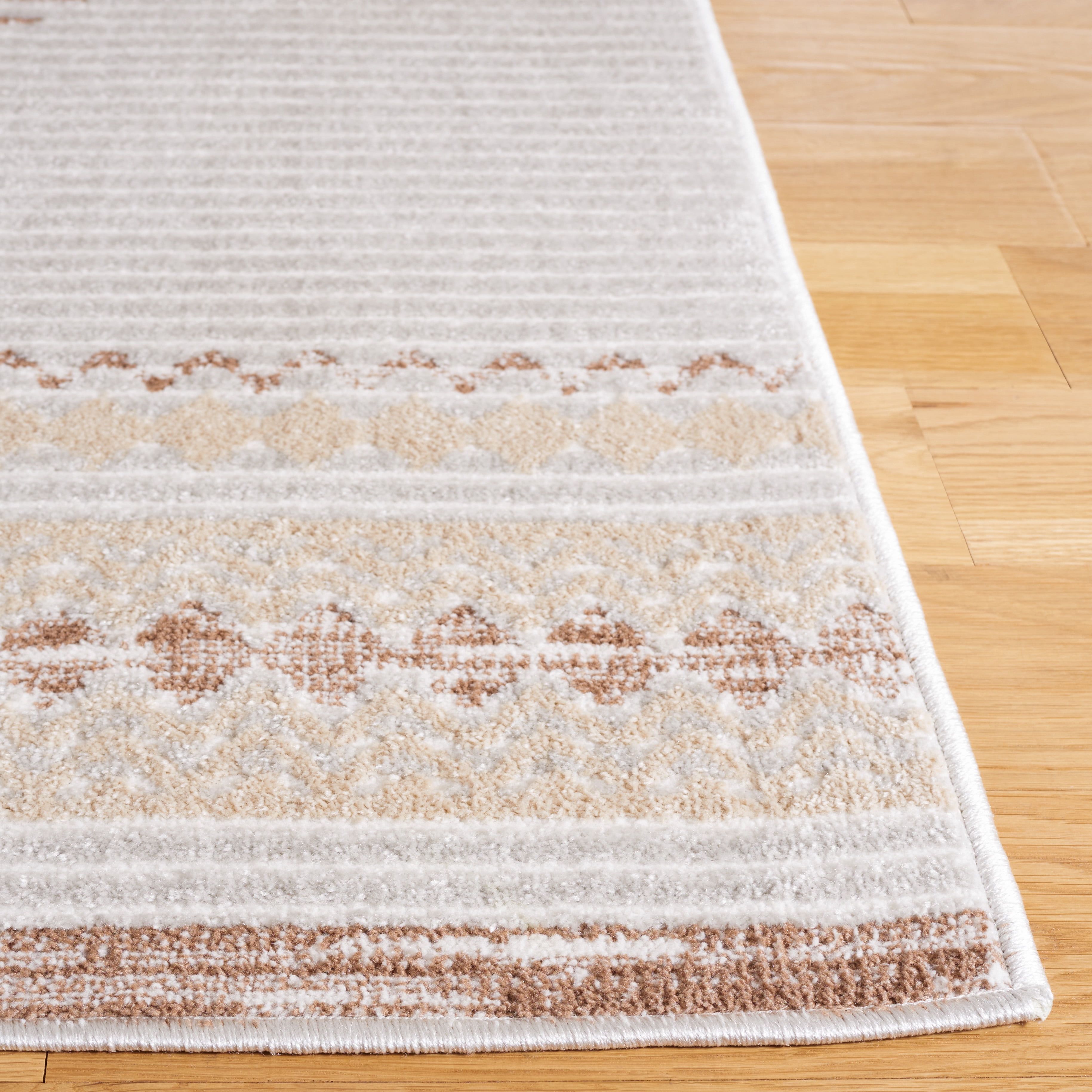 SAFAVIEH Alamo Warner Geometric Area Rug, Ivory/Brown, 4' x 6'