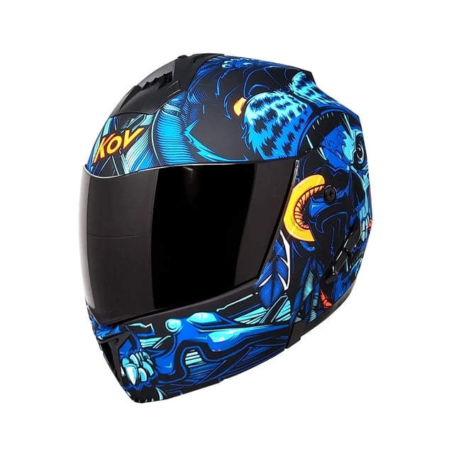 Casco Para Moto Abatible Kov Stealth Tlatoani Azul Dot Talla XXL KOV Stealth Tlatoani