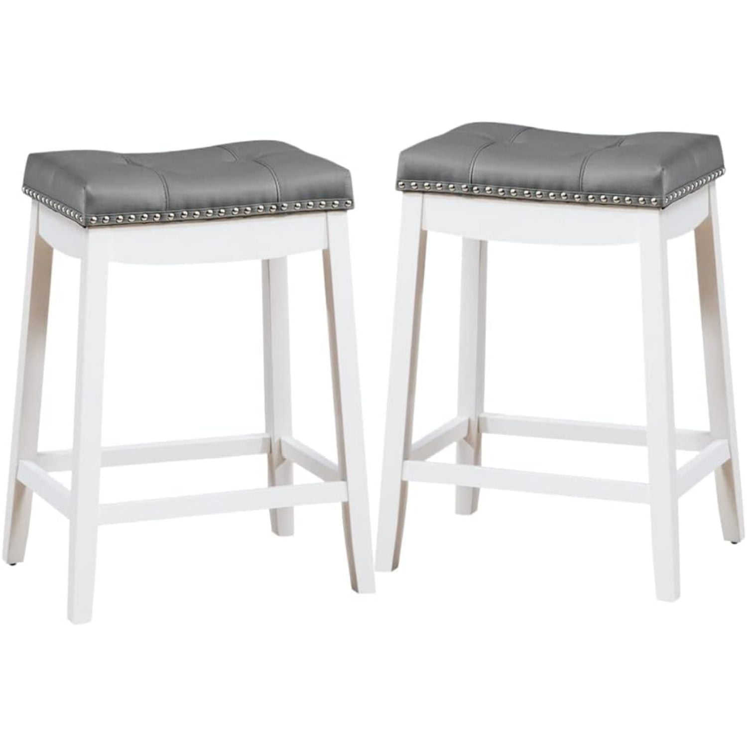 XINiHoXe Set of 2 Cambridge Bar Stools, 24 Inch Counter Stools, Solid