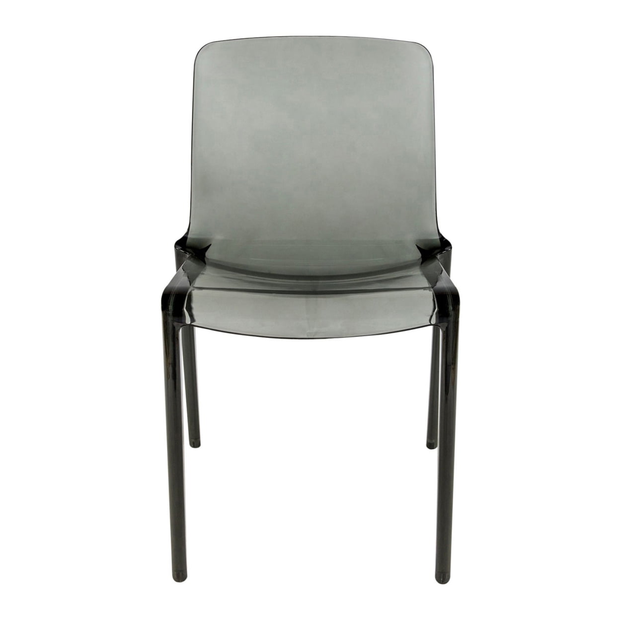 LeisureMod Murray Mid-Century Modern Dining Chair - Transparent Black Acrylic, Ergonomic Design, Stackable