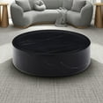 thumbnail image 3 of THOWDEE Modern Round Fiberglass Coffee Table, Black Marble, 3 of 8