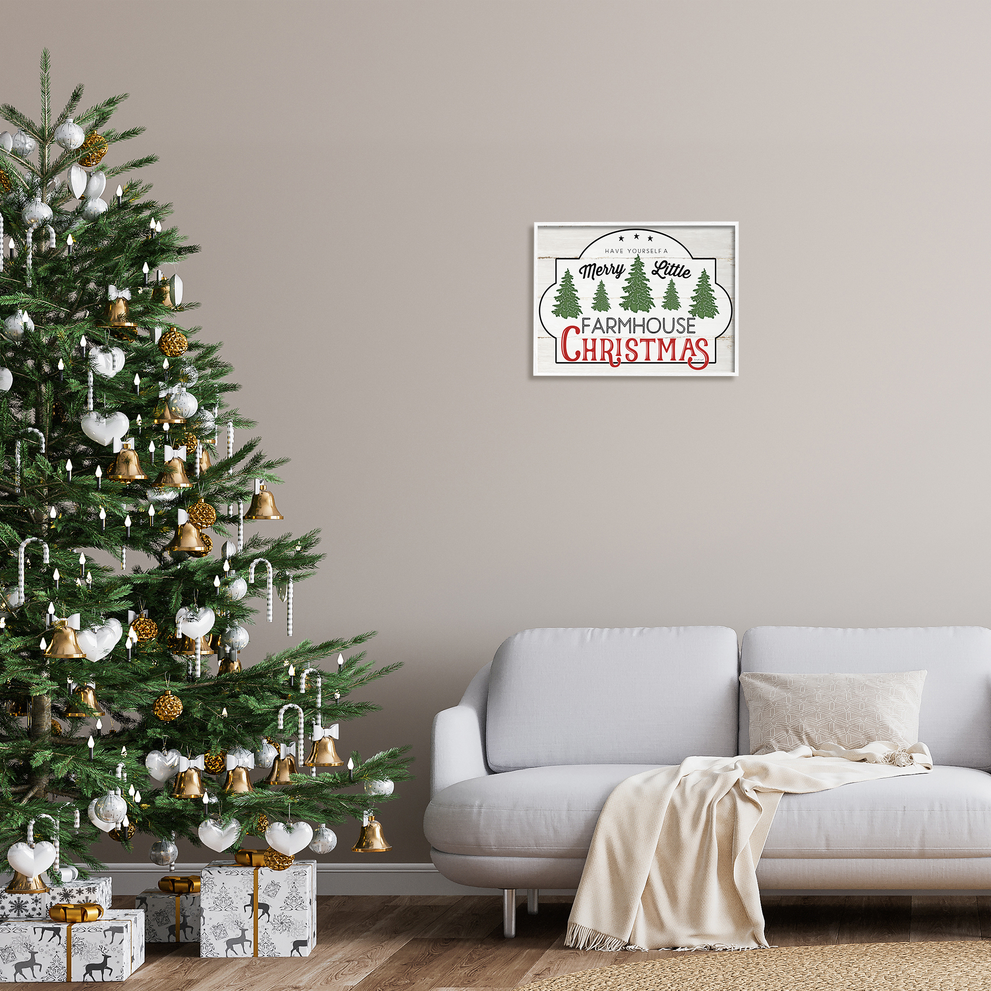 Stupell Indtries Have Yourself a Merry Little Farmhoe Christmas Sign,20 x 16,Design by Jennifer Pugh