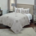 thumbnail image 1 of Rizzy Home | BQ4196 | Polyester Quilt | 70"x86" Pink/Brown/Nuetral Diamond Textured, 1 of 4