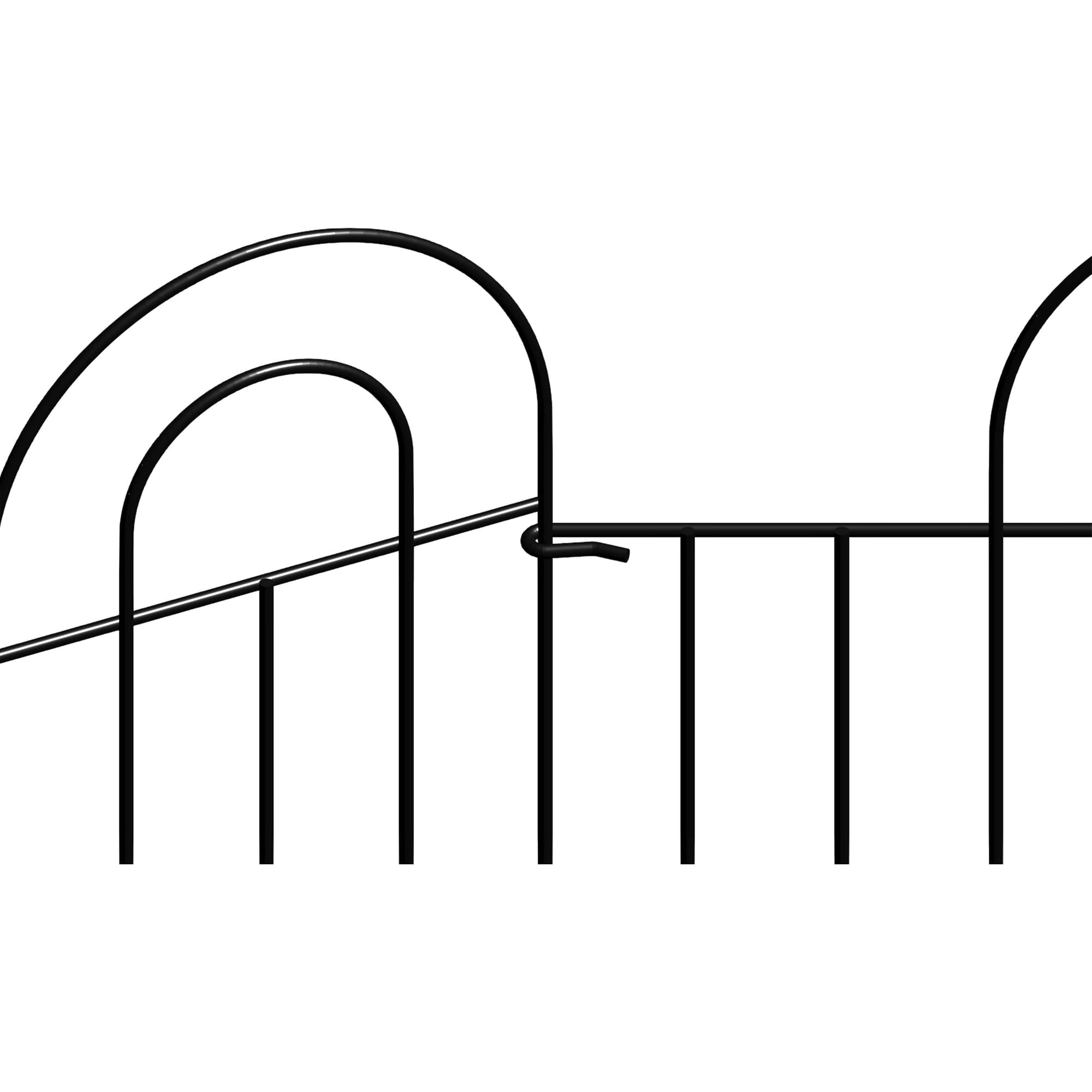 Holaki 14 Panels Decorative Outdoor Garden Fence for Yard 24in(H) X 20.4ft(L) Animal Barrier Fencing Galvanized Rustproof Metal Landscape Wire Fencing Patio Fences Moveable Flower Bed Border Black